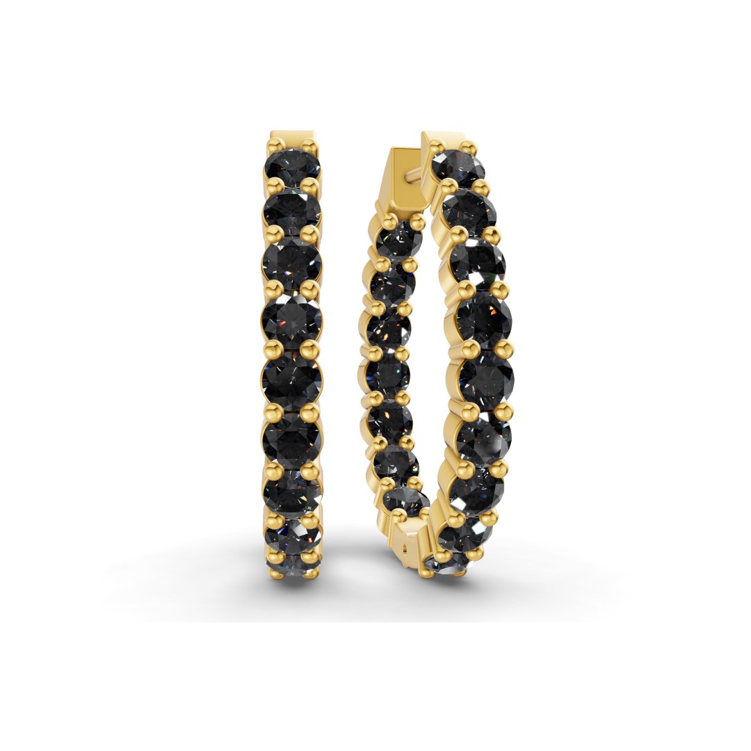 10kt Yellow Gold Isla Round Lab Diamond Hoop Earrings (1 Ct. Tw.) front image