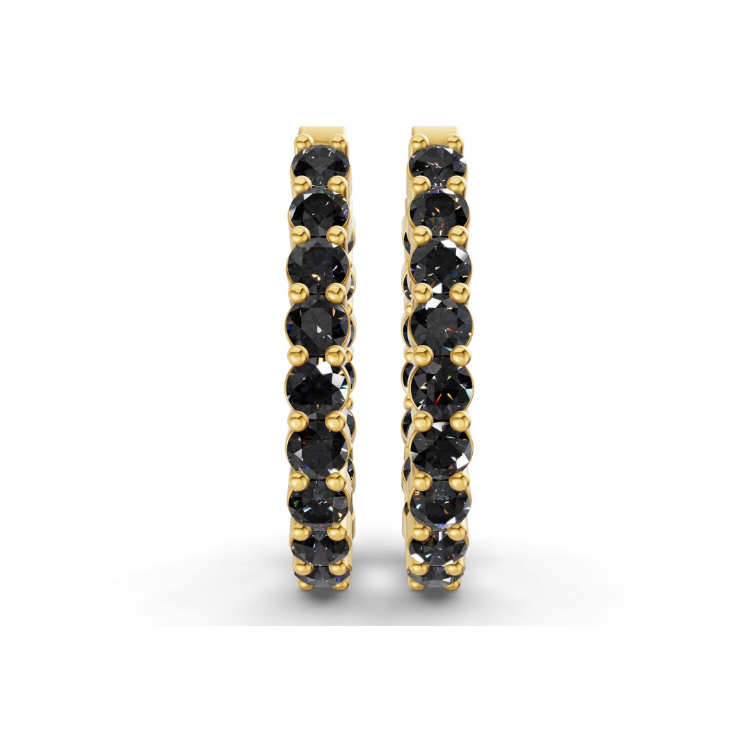 10kt Yellow Gold Isla Round Lab Diamond Hoop Earrings (1 Ct. Tw.) right