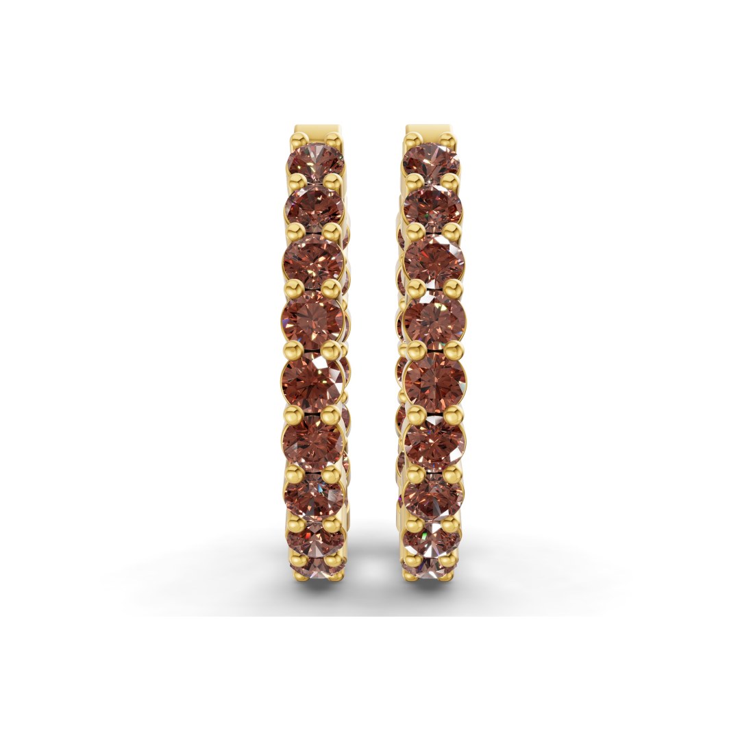 10kt Yellow Gold Isla Round Lab Diamond Hoop Earrings (1 Ct. Tw.) right