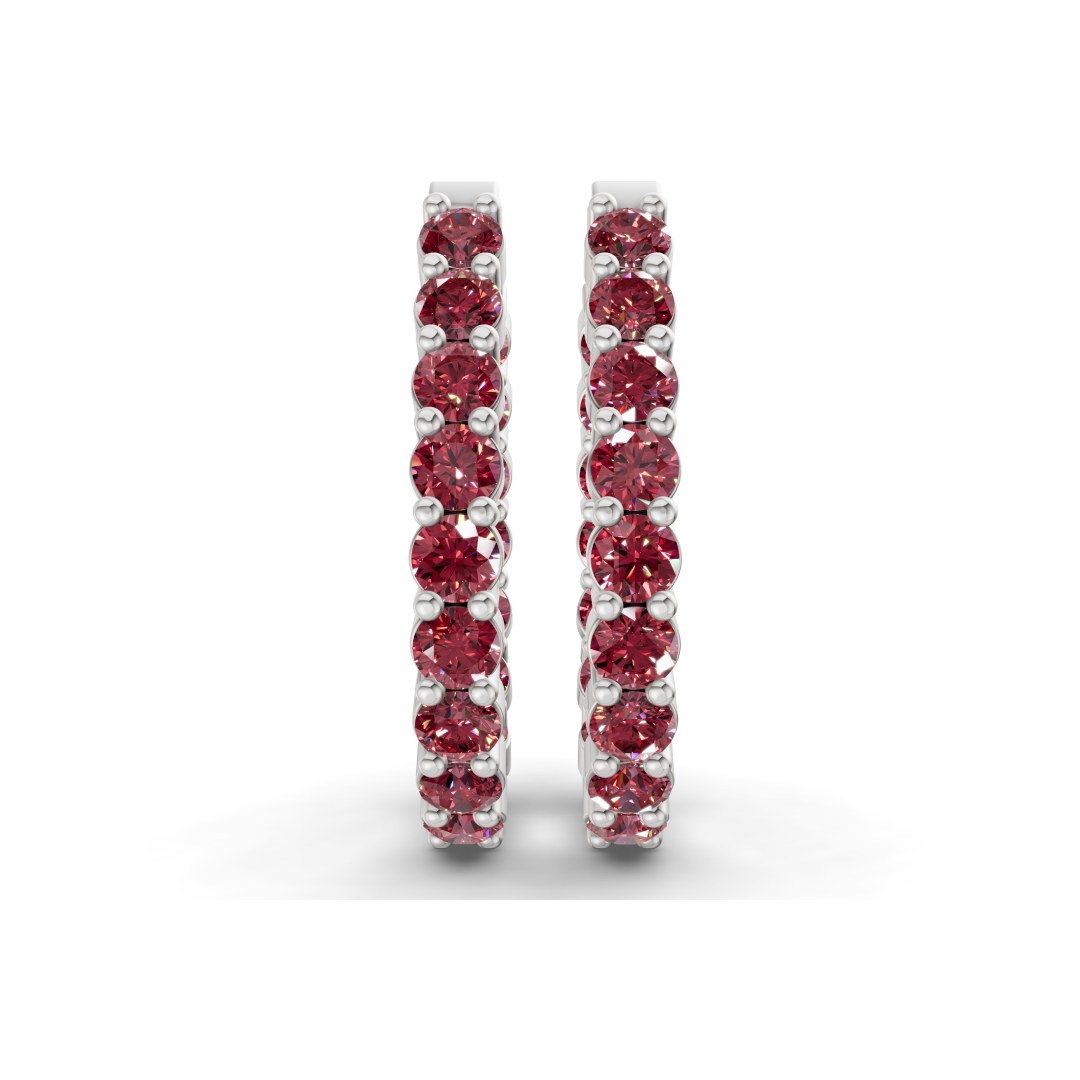 Platinum Isla Round Lab Diamond Hoop Earrings (1 Ct. Tw.) right