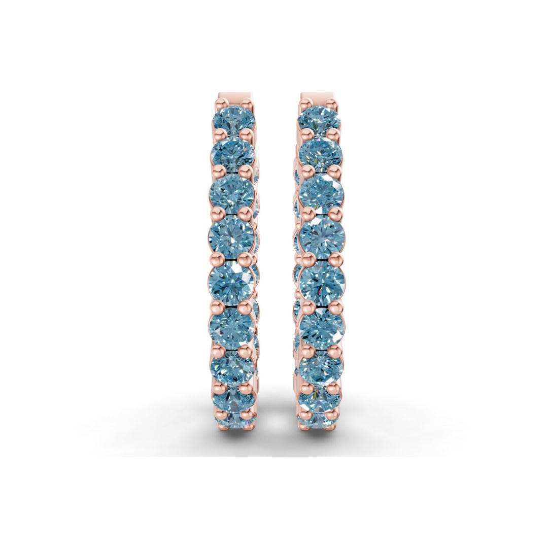 9ct Rose Gold Isla Round Lab Diamond Hoop Earrings (1 Ct. Tw.) right