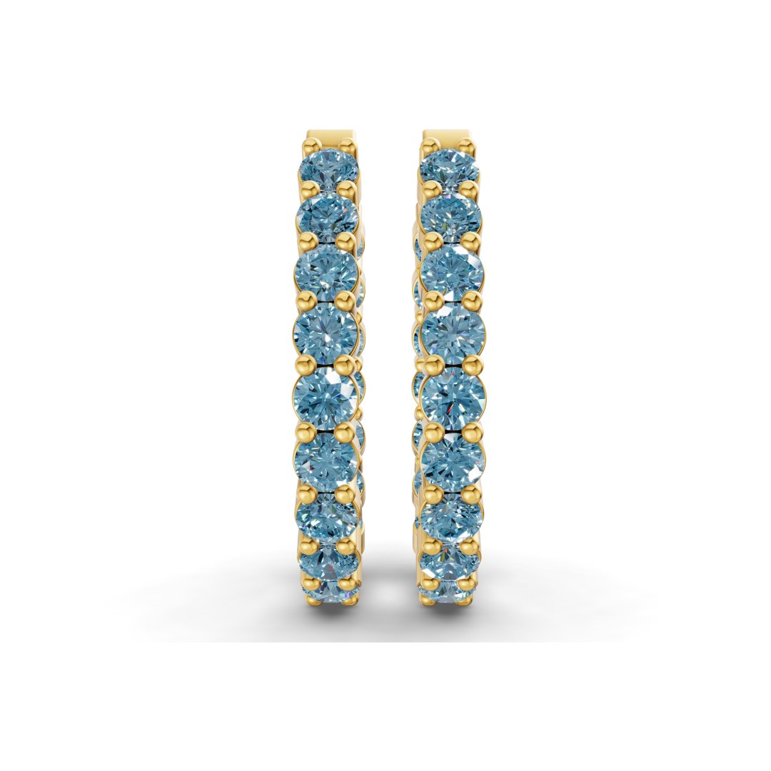 10kt Yellow Gold Isla Round Lab Diamond Hoop Earrings (1 Ct. Tw.) right
