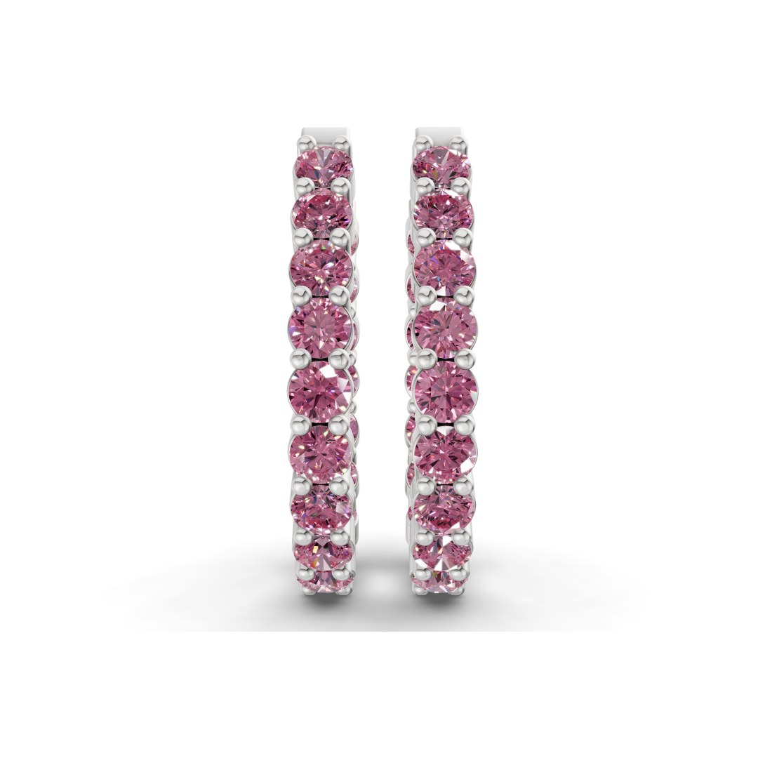 Platinum Isla Round Lab Diamond Hoop Earrings (1 Ct. Tw.) right