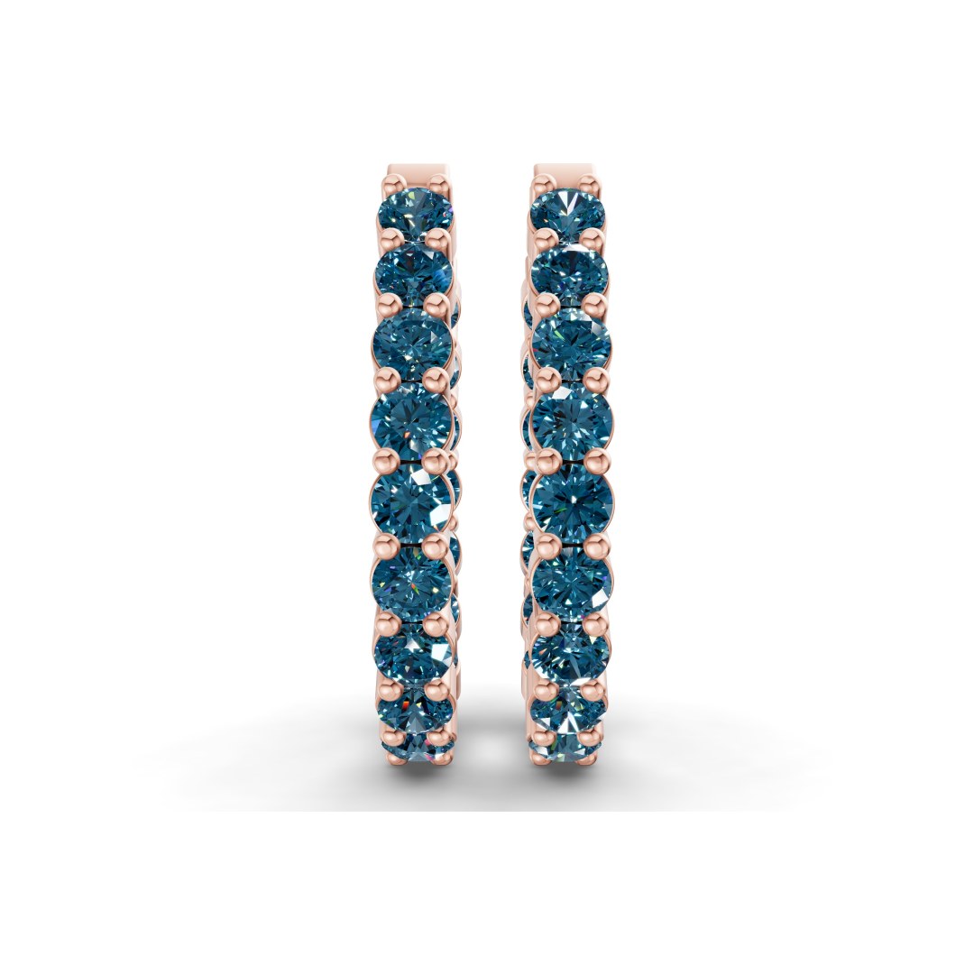 14kt Rose Gold Isla Round Lab Diamond Hoop Earrings (1 Ct. Tw.) right