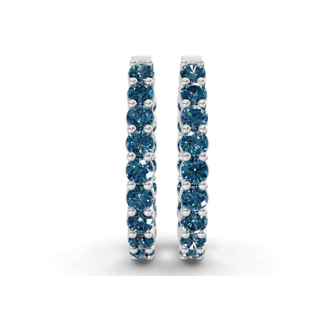10kt White Gold Isla Round Lab Diamond Hoop Earrings (1 Ct. Tw.) right