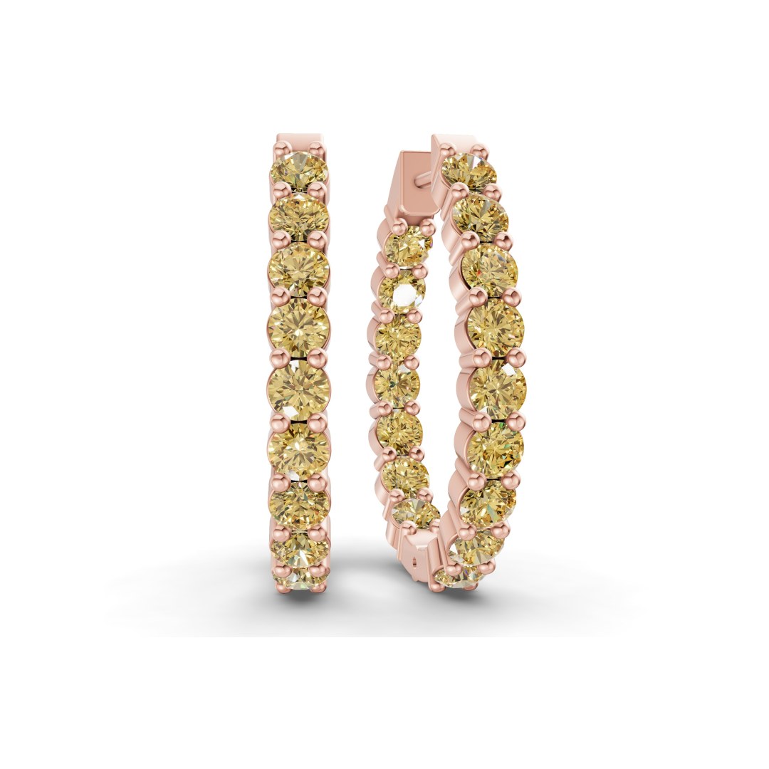 10kt Rose Gold Isla Round Lab Diamond Hoop Earrings (1 Ct. Tw.) front image