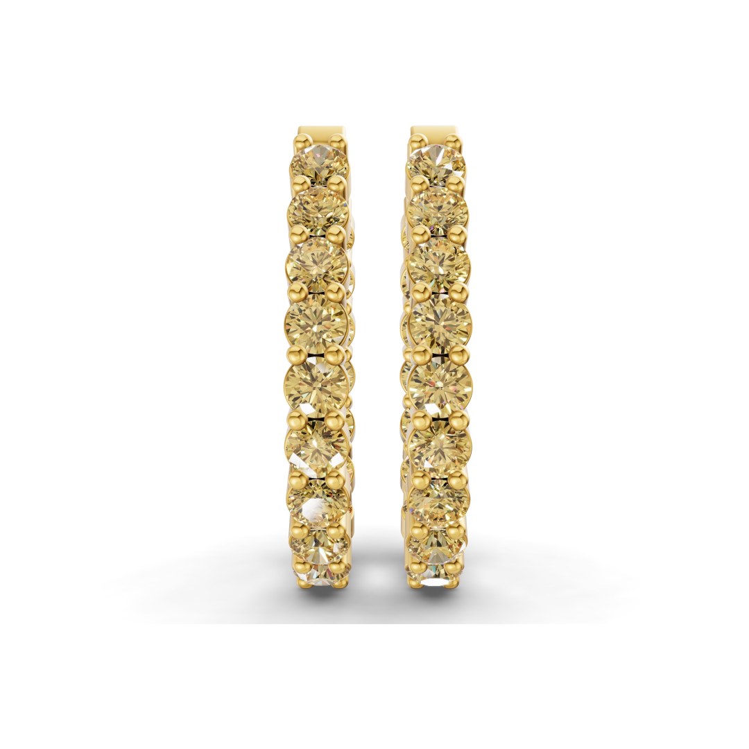 10kt Yellow Gold Isla Round Lab Diamond Hoop Earrings (1 Ct. Tw.) right