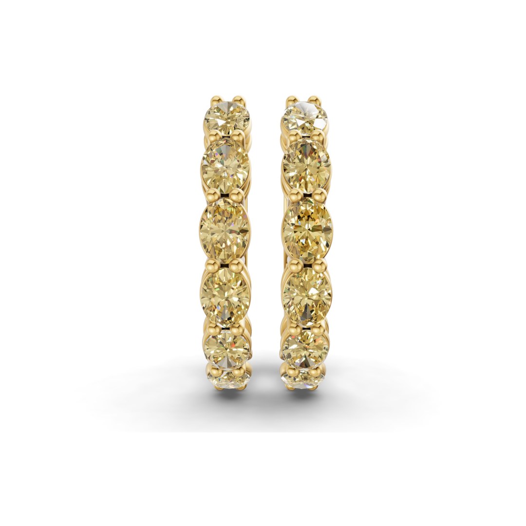 10kt Yellow Gold Saylor Oval Lab Diamond Hoop Earrings (3 Ct. Tw.) right