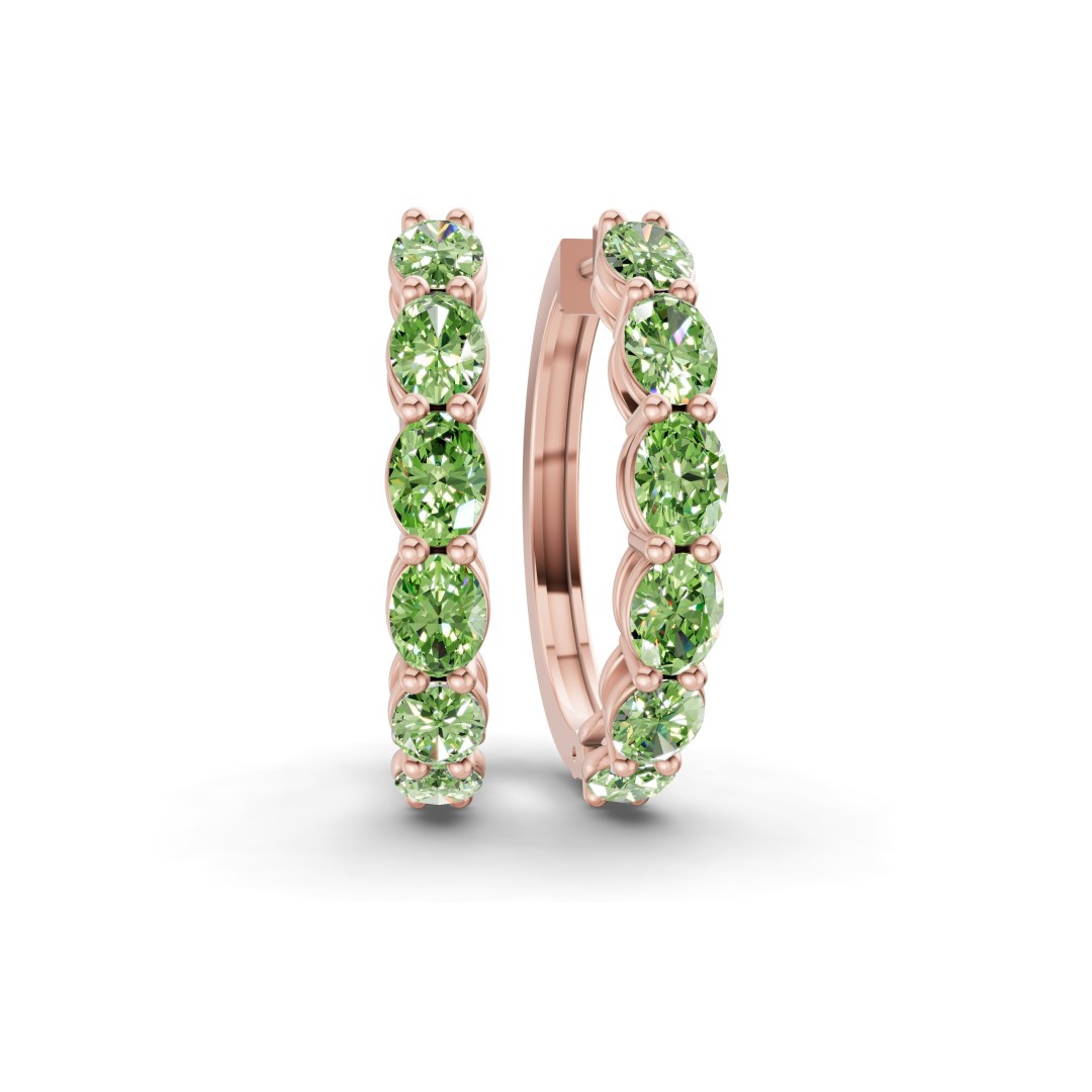 10kt Rose Gold Saylor Oval Lab Diamond Hoop Earrings (1 Ct. Tw.) front image