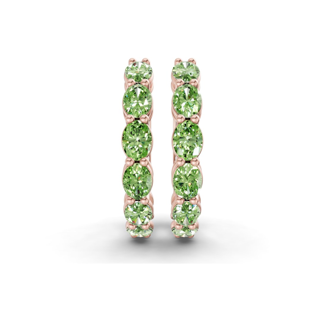 10kt Rose Gold Saylor Oval Lab Diamond Hoop Earrings (1 Ct. Tw.) right