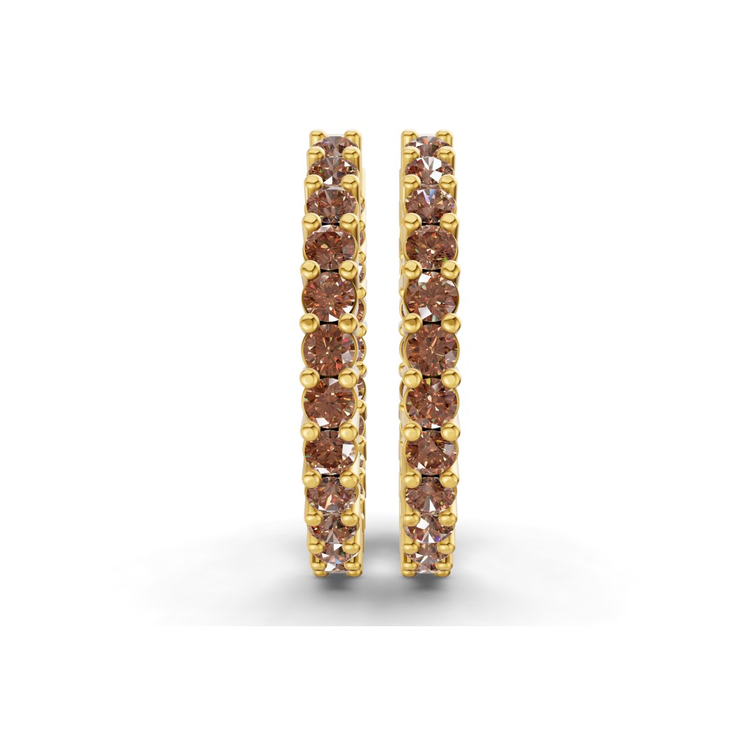 10kt Yellow Gold Meara Round Lab Diamond Hoop Earrings (1 Ct. Tw.) side right image one