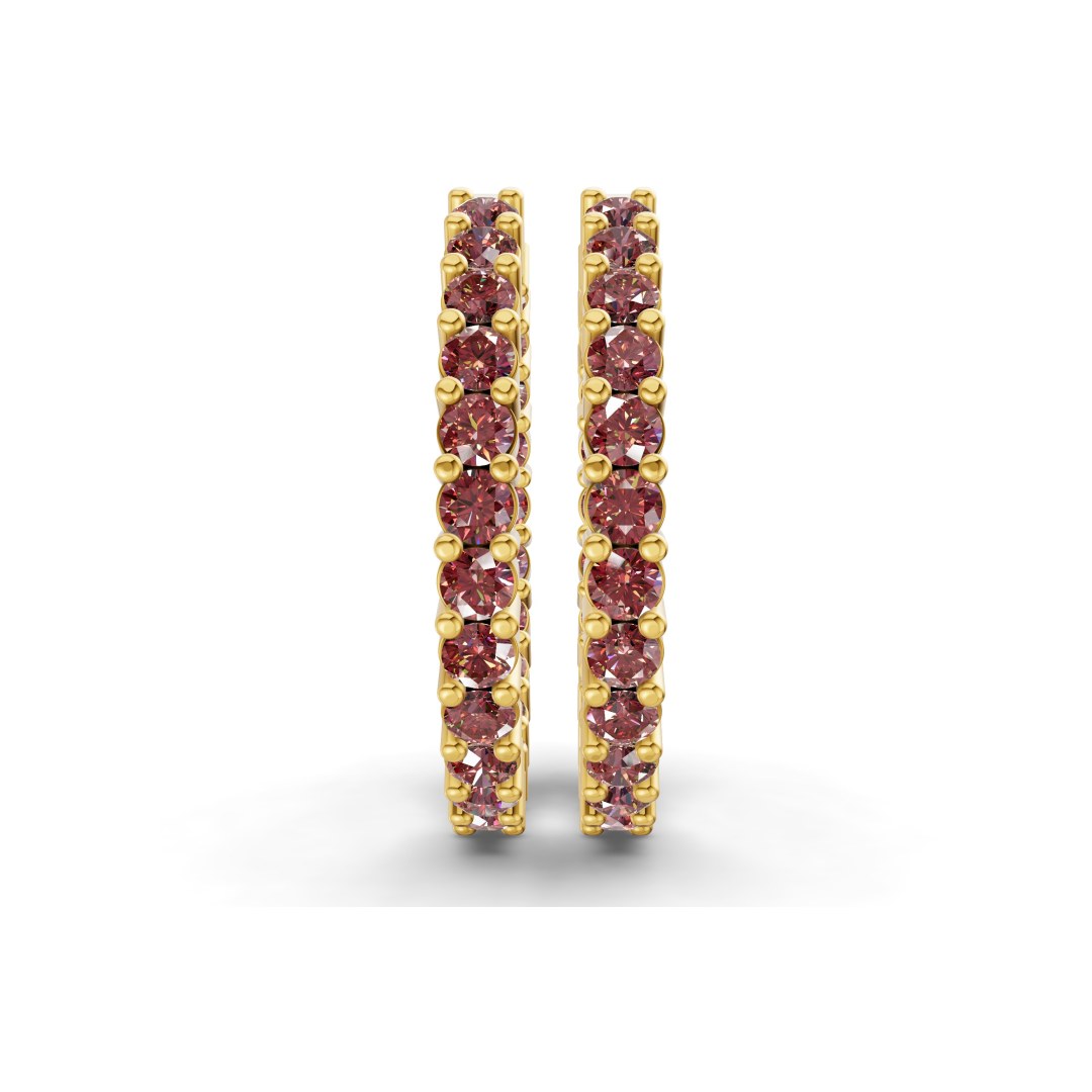 10kt Yellow Gold Meara Round Lab Diamond Hoop Earrings (1 Ct. Tw.) side right image one