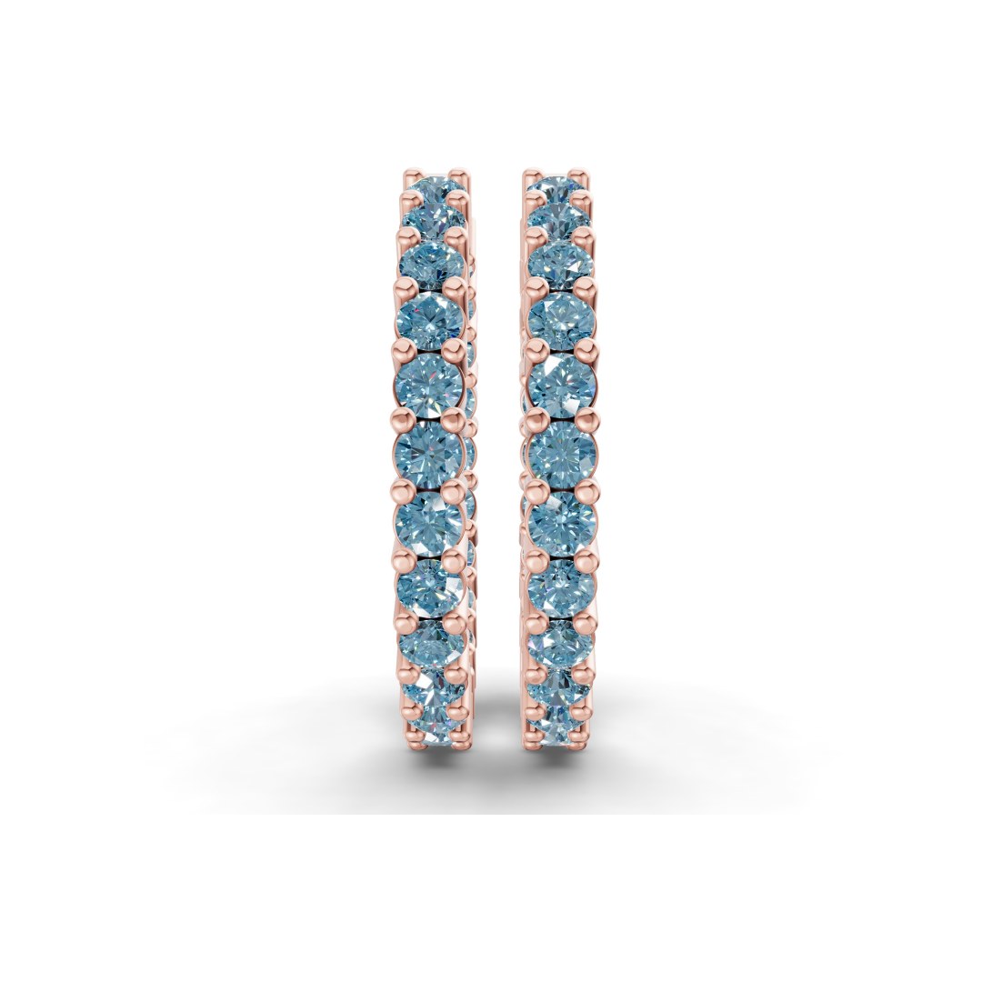 9ct Rose Gold Meara Round Lab Diamond Hoop Earrings (1 Ct. Tw.) side right image one