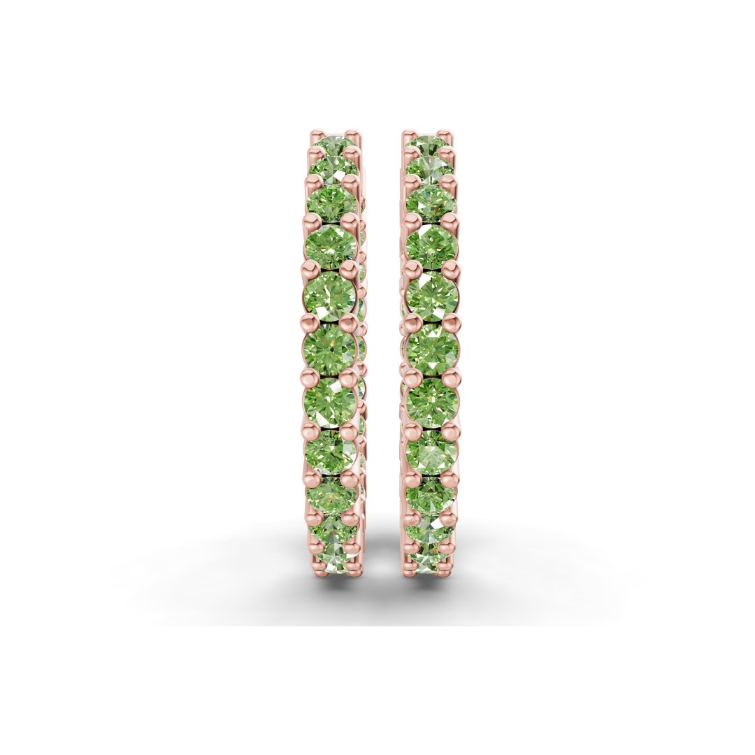 9ct Rose Gold Meara Round Lab Diamond Hoop Earrings (1 Ct. Tw.) side right image one