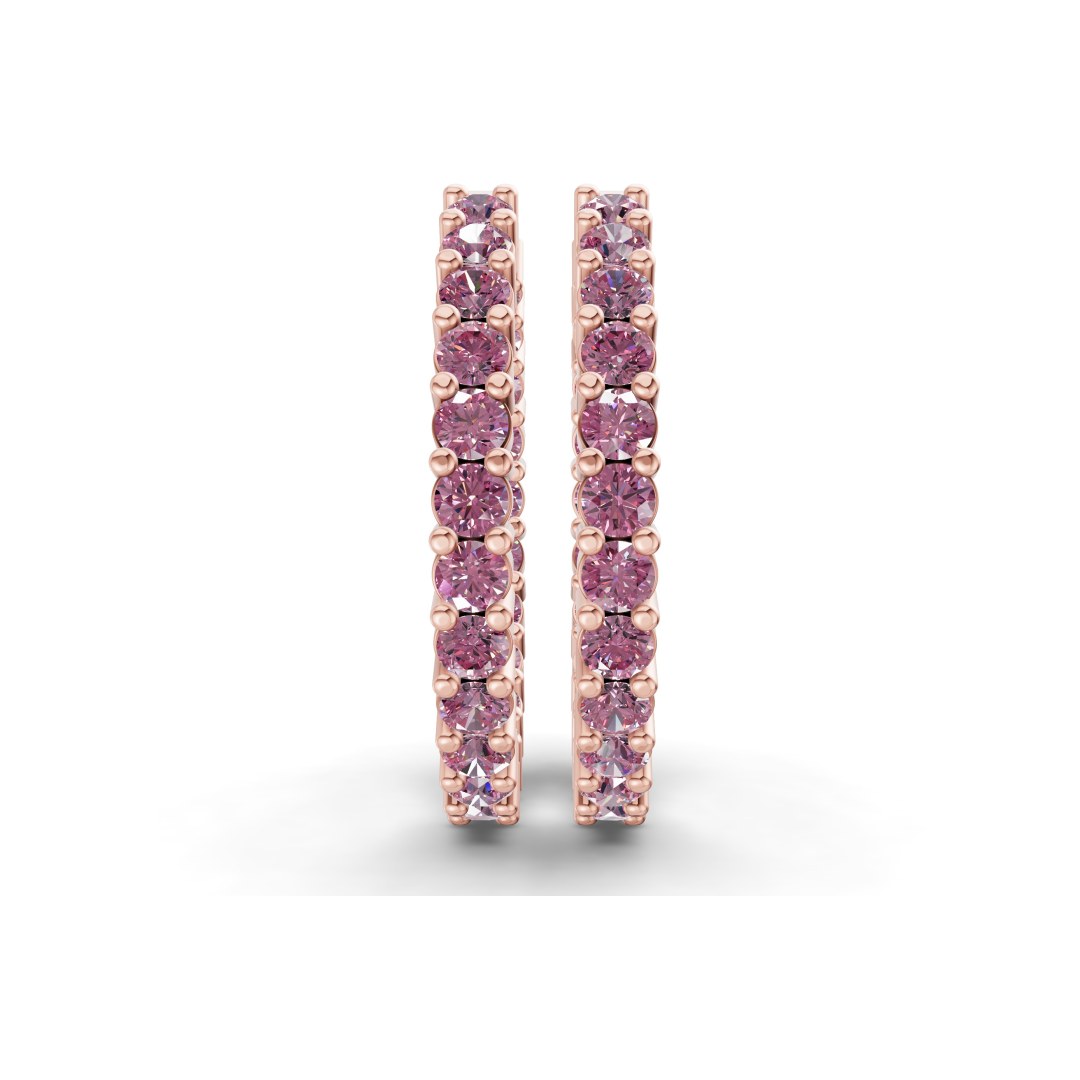 10kt Rose Gold Meara Round Lab Diamond Hoop Earrings (1 Ct. Tw.) side right image one