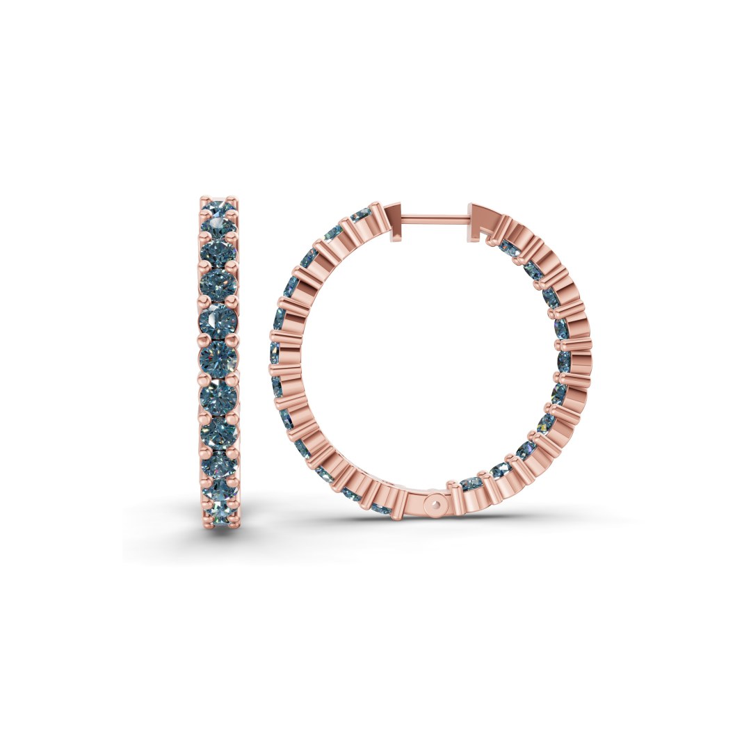 10kt Rose Gold Meara Round Lab Diamond Hoop Earrings (1 Ct. Tw.) standing product image one