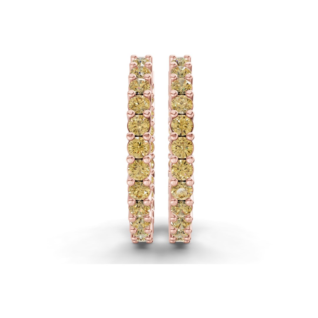 10kt Rose Gold Meara Round Lab Diamond Hoop Earrings (1 Ct. Tw.) side right image one