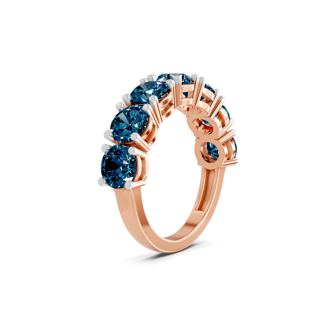10kt Rose Gold Adela Round Lab Diamond Anniversary Band (2 Ct. Tw.) left