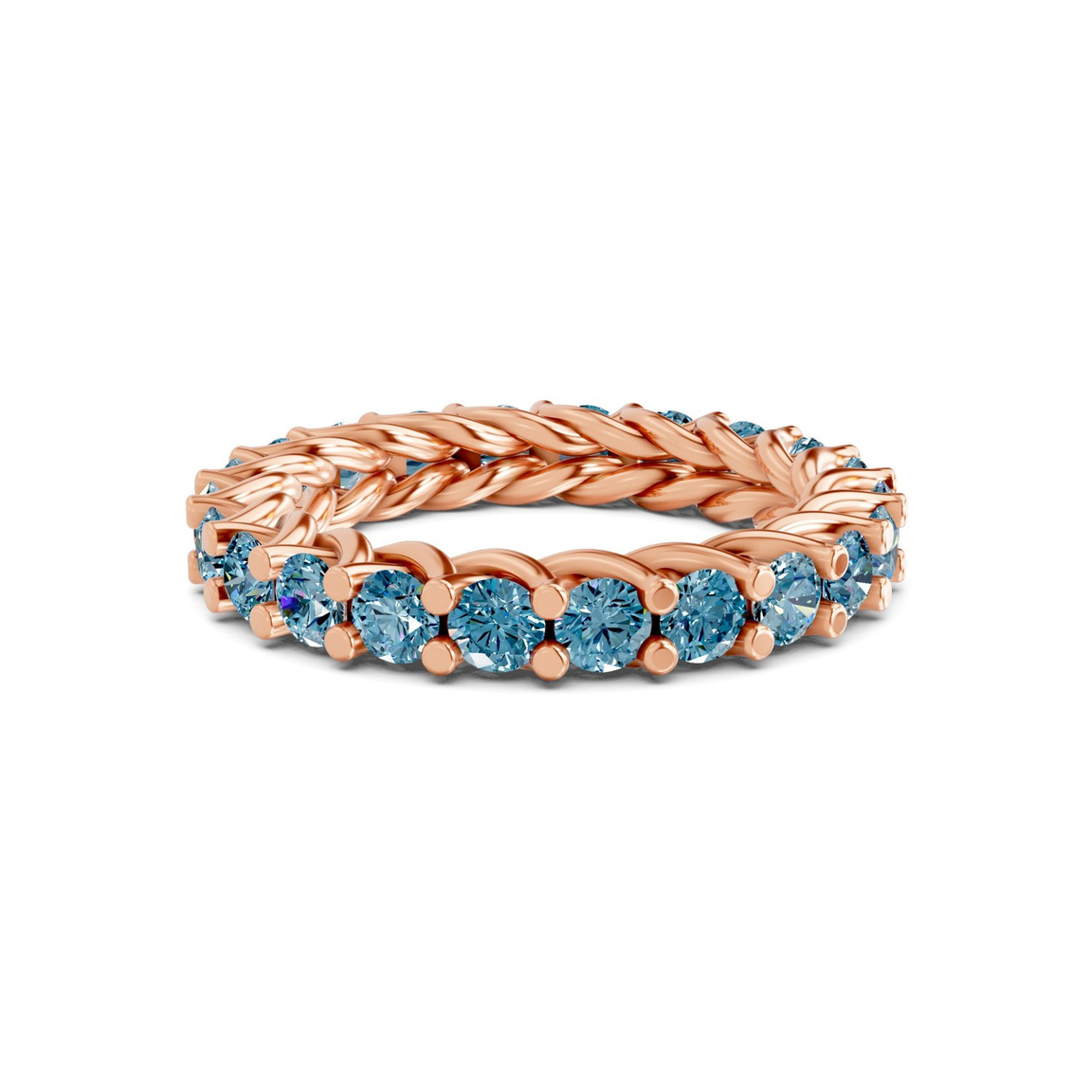 10kt Rose Gold Meadow Round Crisscross Lab Diamond Eternity Ring (2 Ct. Tw.) front image