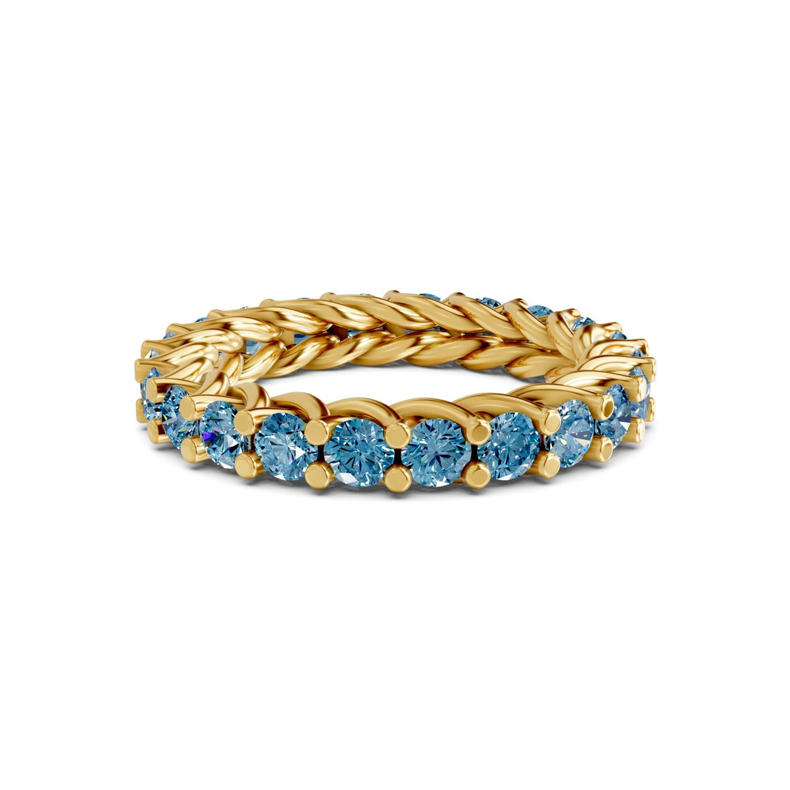 10kt Yellow Gold Meadow Round Crisscross Lab Diamond Eternity Ring (2 Ct. Tw.) front image