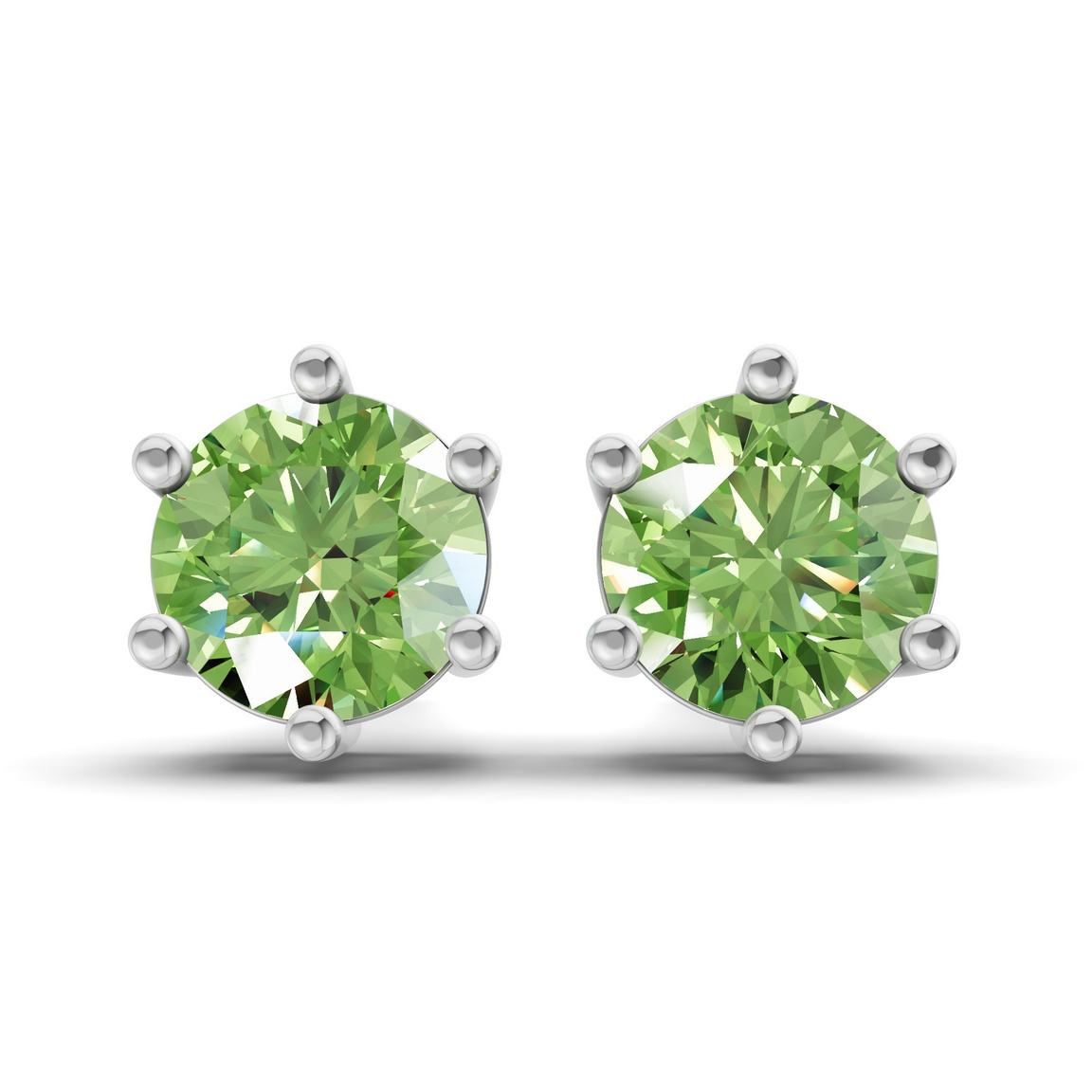 Platinum Six Prong Round Lab Diamond Stud Earrings (1 Ct. Tw.) front image