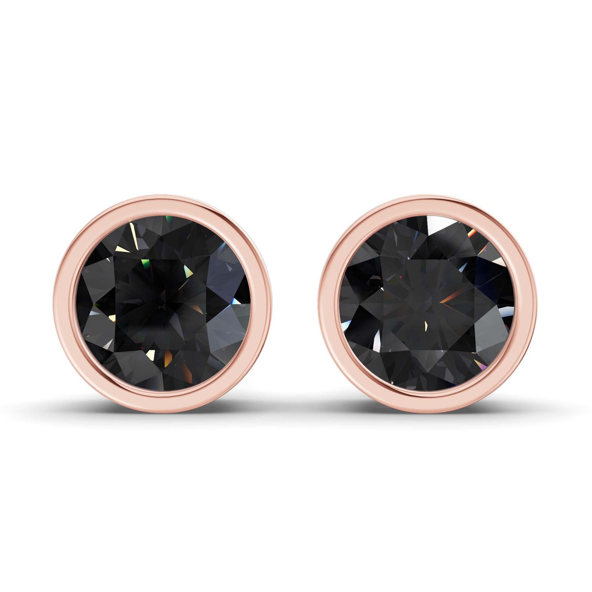 10kt Rose Gold Classic Bezel Round Lab Diamond Stud Earrings (1 Ct. Tw.) front image