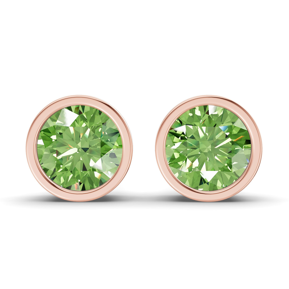 10kt Rose Gold Classic Bezel Round Lab Diamond Stud Earrings (1 Ct. Tw.) front image