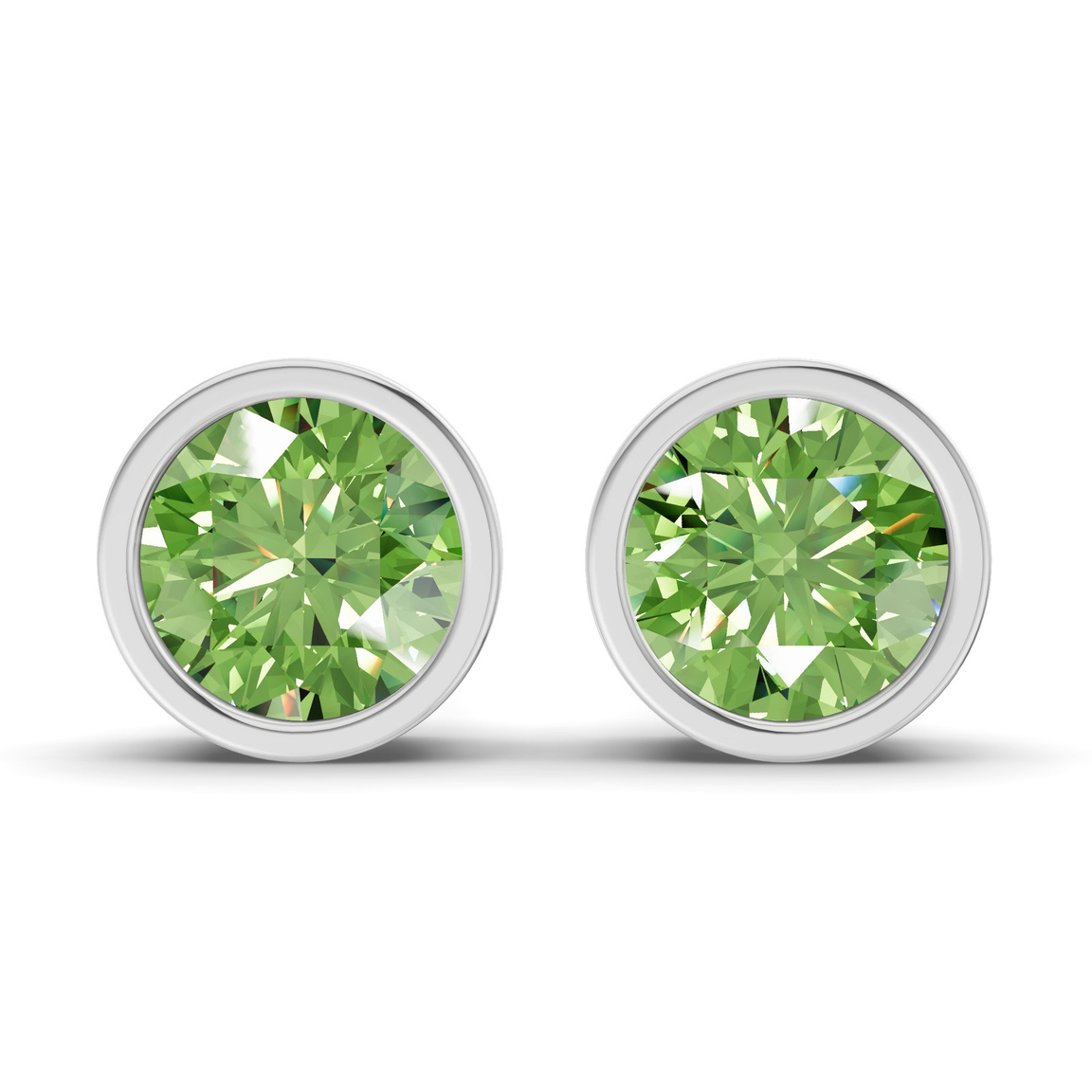 Platinum Classic Bezel Round Lab Diamond Stud Earrings (1 Ct. Tw.) front image
