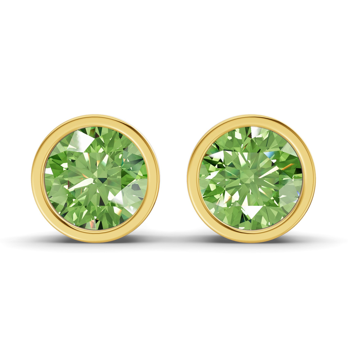 10kt Yellow Gold Classic Bezel Round Lab Diamond Stud Earrings (1 Ct. Tw.) front image