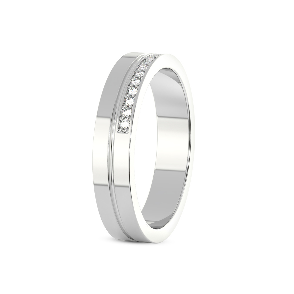 18ct White Gold Amour Couple Rings (1/8 Ct. Tw.) her left