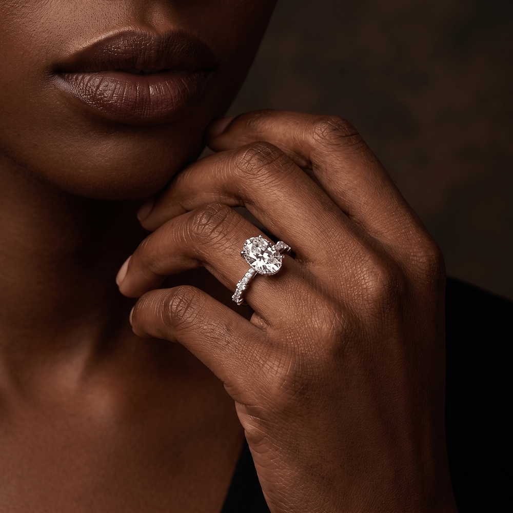 10kt White Gold Odyssey Hidden Halo Lab Diamond Ring model image two