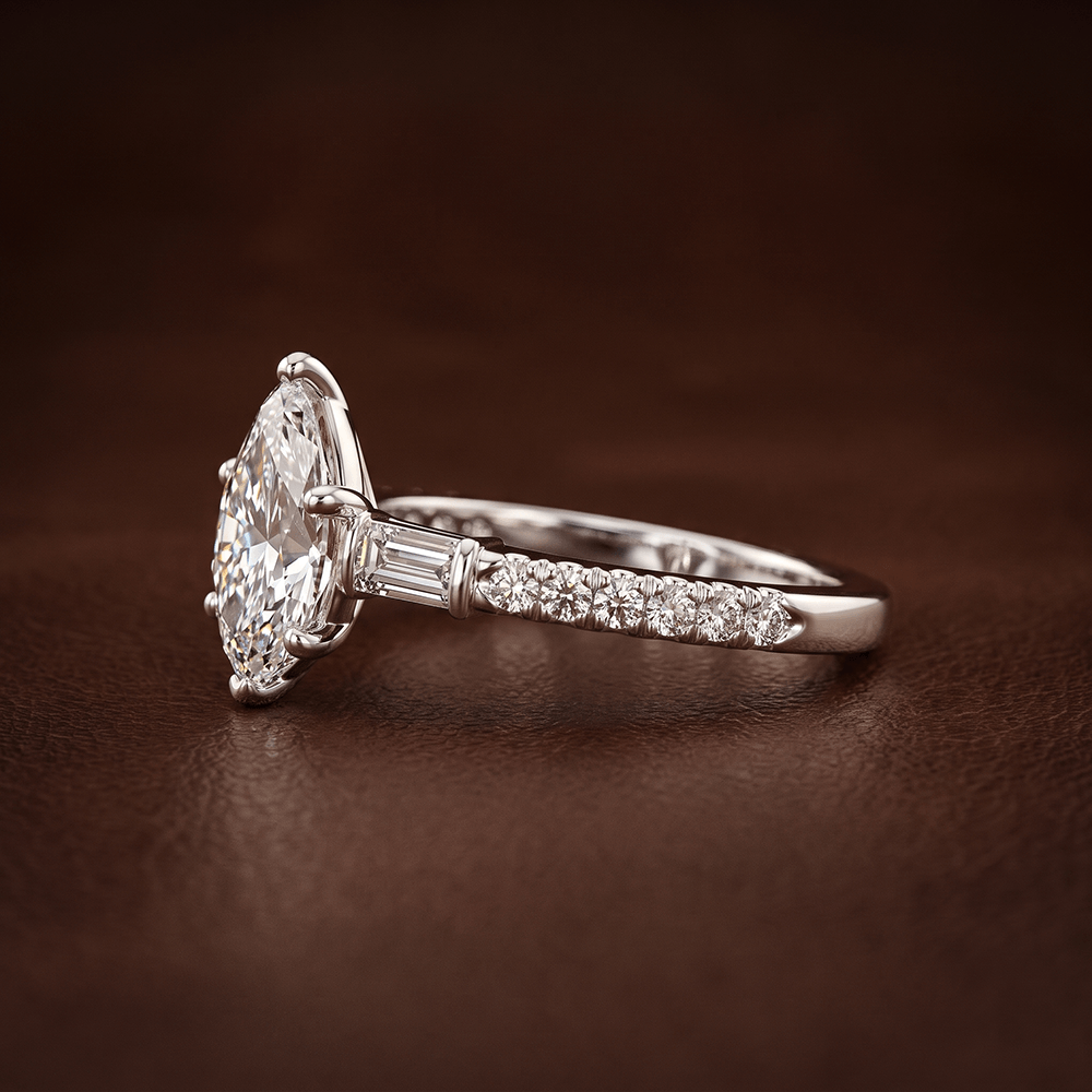 14kt Yellow Gold Opalina Charm Side Stone Lab Diamond Ring color product image two