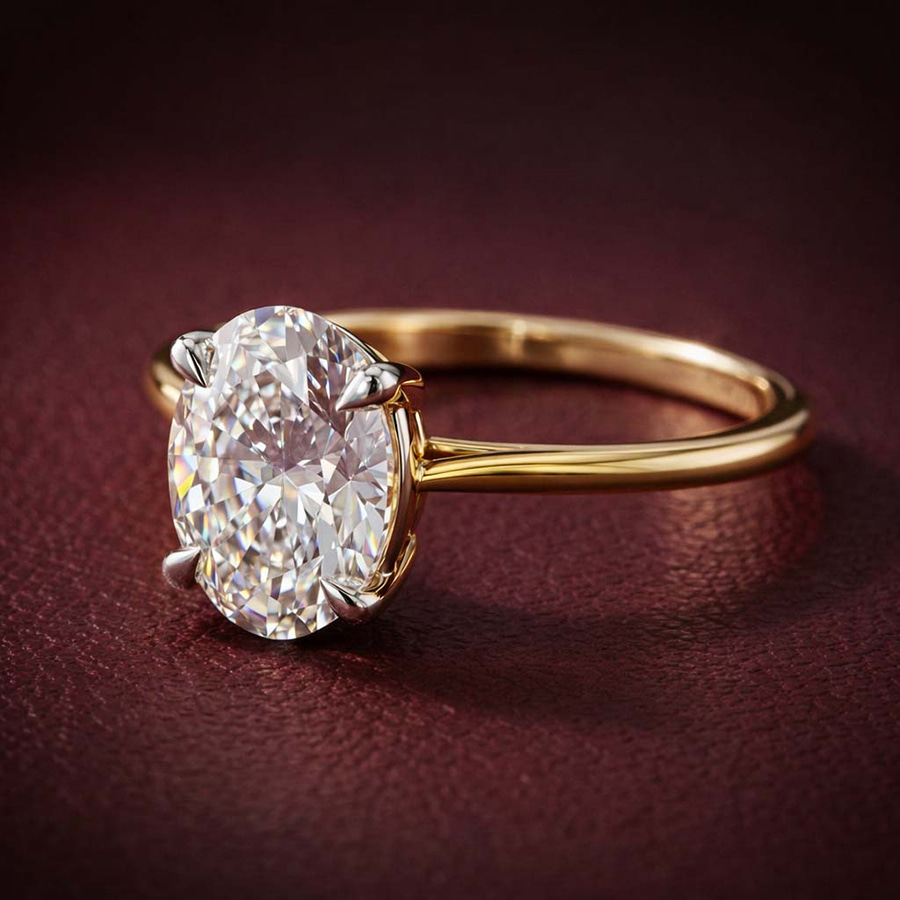 10kt Yellow Gold Azalea Classic Solitaire 1.5mm Lab Diamond Ring color product image one