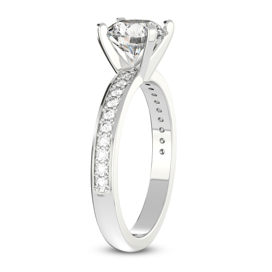 3.18 Ct Emerald Cut Charm Of Love Eternity Lab Diamond Ring in Platinum left
