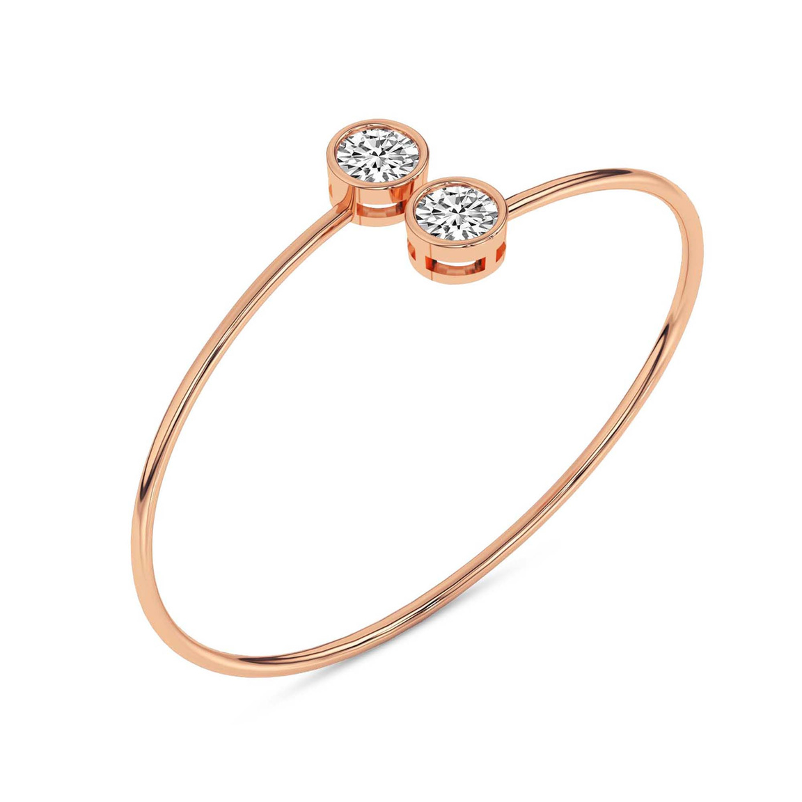 14kt Rose Gold Cleo Flexi Lab Diamond Bangle Bracelet (1 Ct. Tw.) right