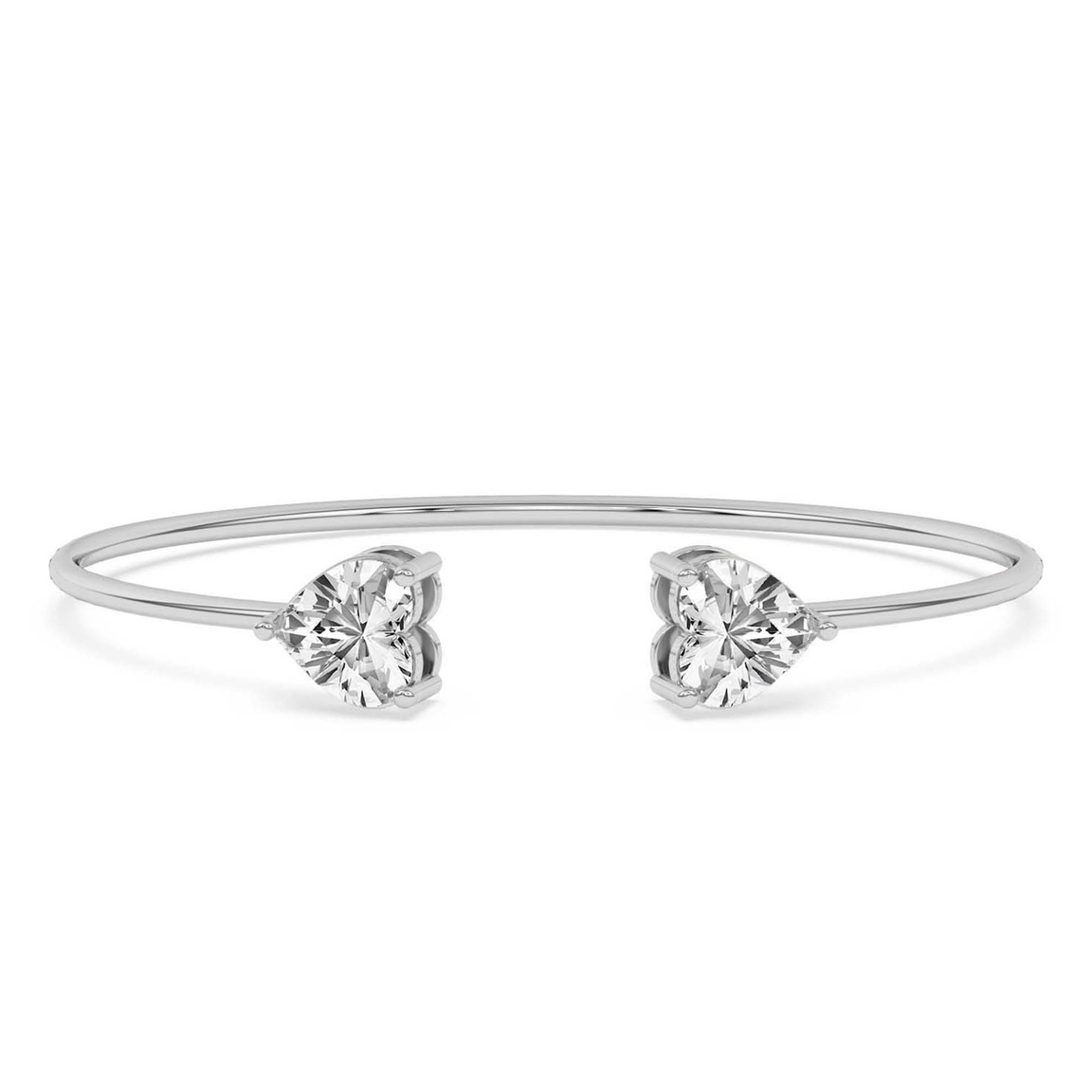 14kt White Gold Amoura Heart Flexi Lab Diamond Bangle Bracelet (1 Ct. Tw.) front image