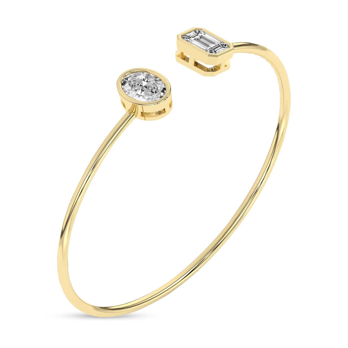 14kt Yellow Gold Eden Bezel Flexi Lab Diamond Bangle Bracelet (1 Ct. Tw.) right