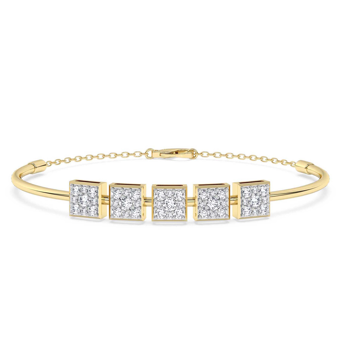 14kt Yellow Gold Nova Square Lab Diamond openable bracelet (2 Ct. Tw.) front image