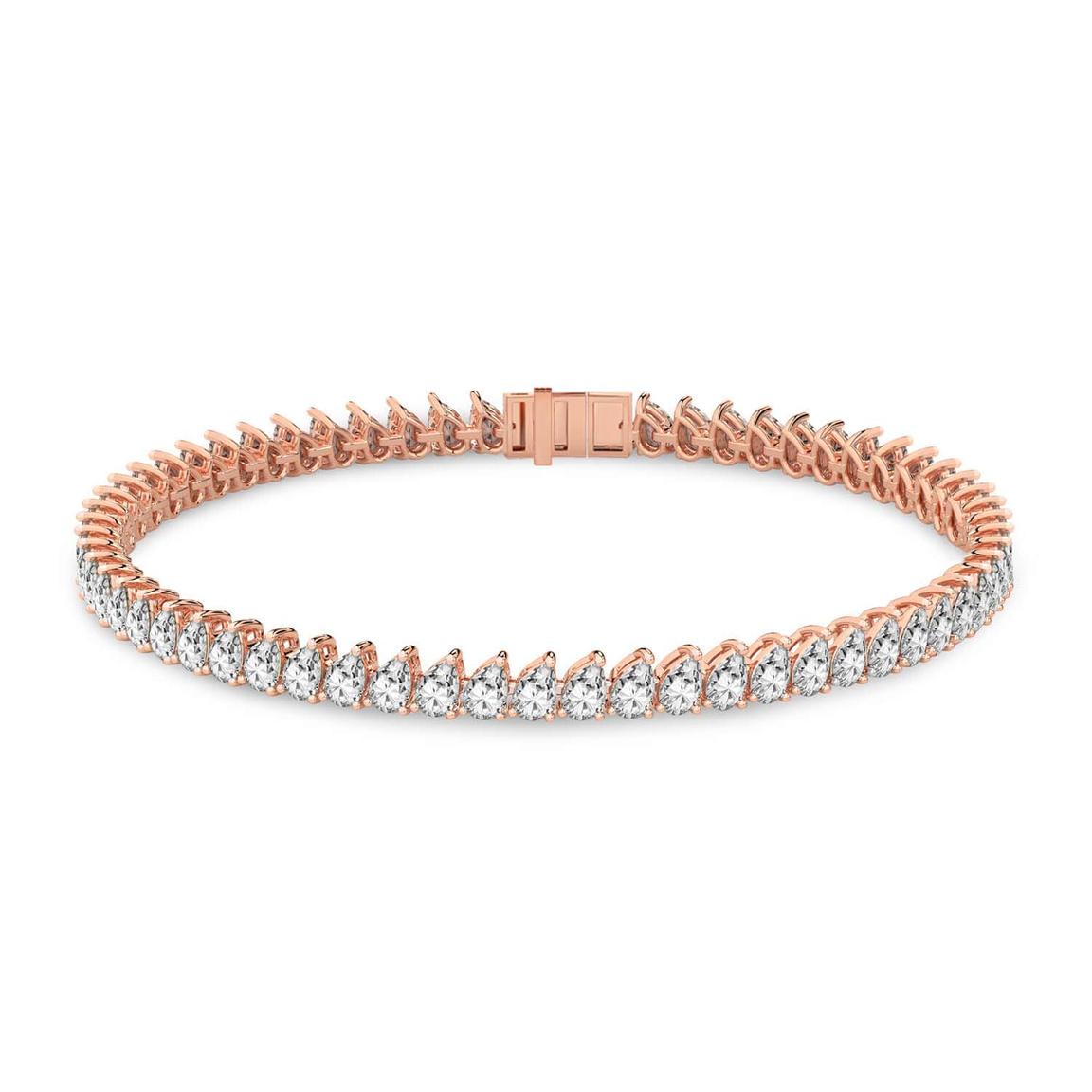 10kt Rose Gold Lilac Pear Lab Diamond Tennis Bracelet (4 Ct. Tw.) front image
