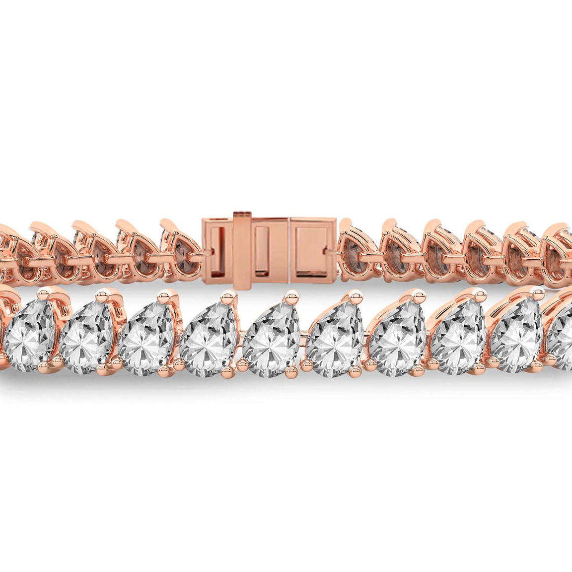 10kt Rose Gold Lilac Pear Lab Diamond Tennis Bracelet (4 Ct. Tw.) right