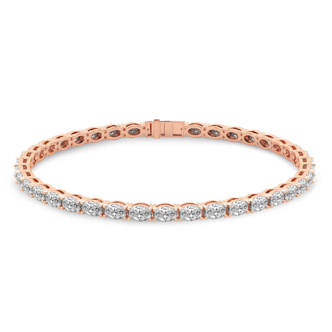 9ct Rose Gold Aldea Oval Lab Diamond Tennis Bracelet (10 Ct. Tw.) front image