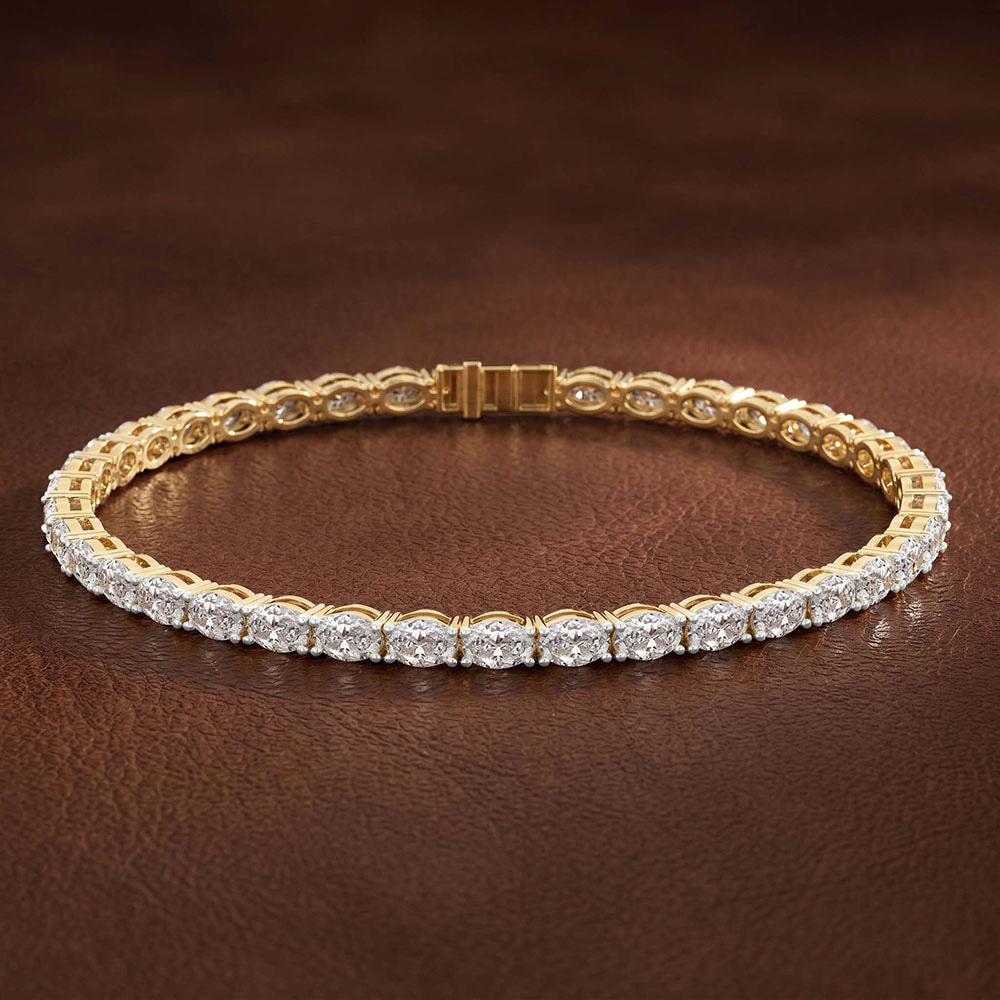 9ct Rose Gold Aldea Oval Lab Diamond Tennis Bracelet (20 Ct. Tw.) color product image one