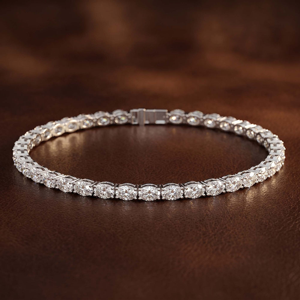 9ct Rose Gold Aldea Oval Lab Diamond Tennis Bracelet (20 Ct. Tw.) color product image two
