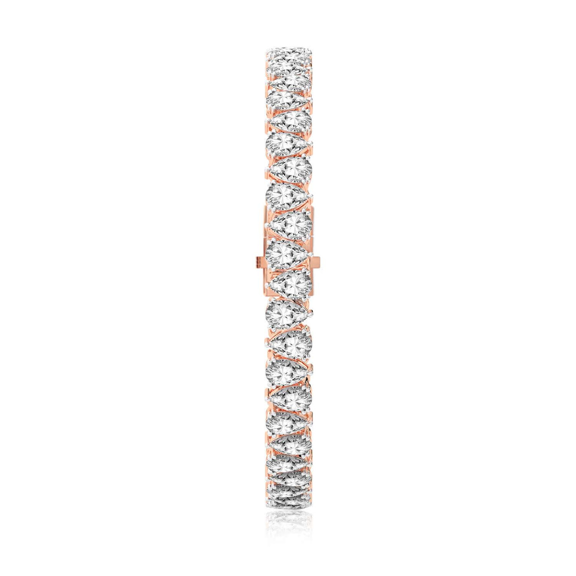 9ct Rose Gold Marion Pear Lab Diamond Tennis Bracelet (4 Ct. Tw.) left