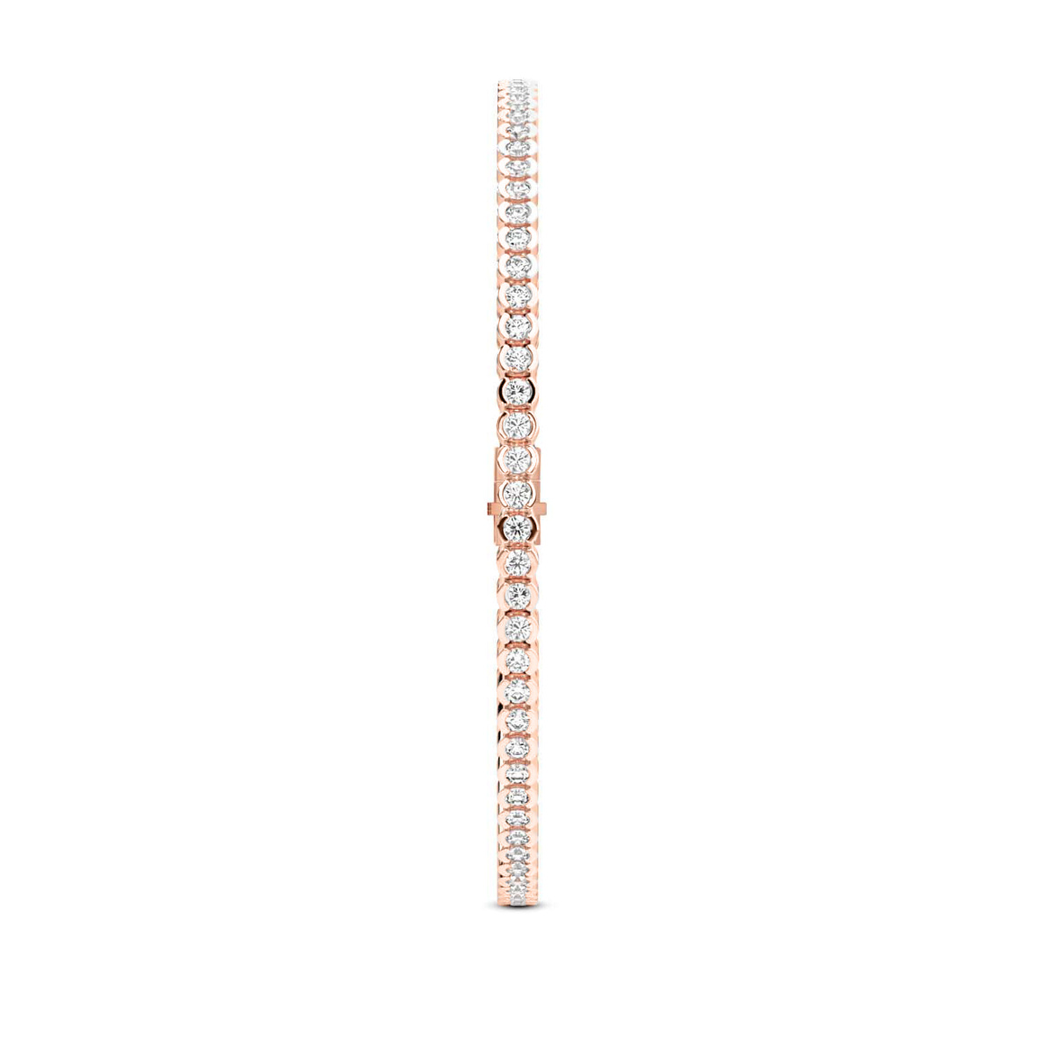 9ct Rose Gold Nemy Half Bezel Round Lab Diamond Tennis Bracelet (4 Ct. Tw.) left