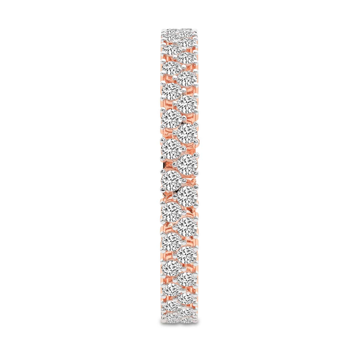 14kt Rose Gold Isidora Round Double Row Lab Diamond Tennis Bracelet (3 Ct. Tw.) left