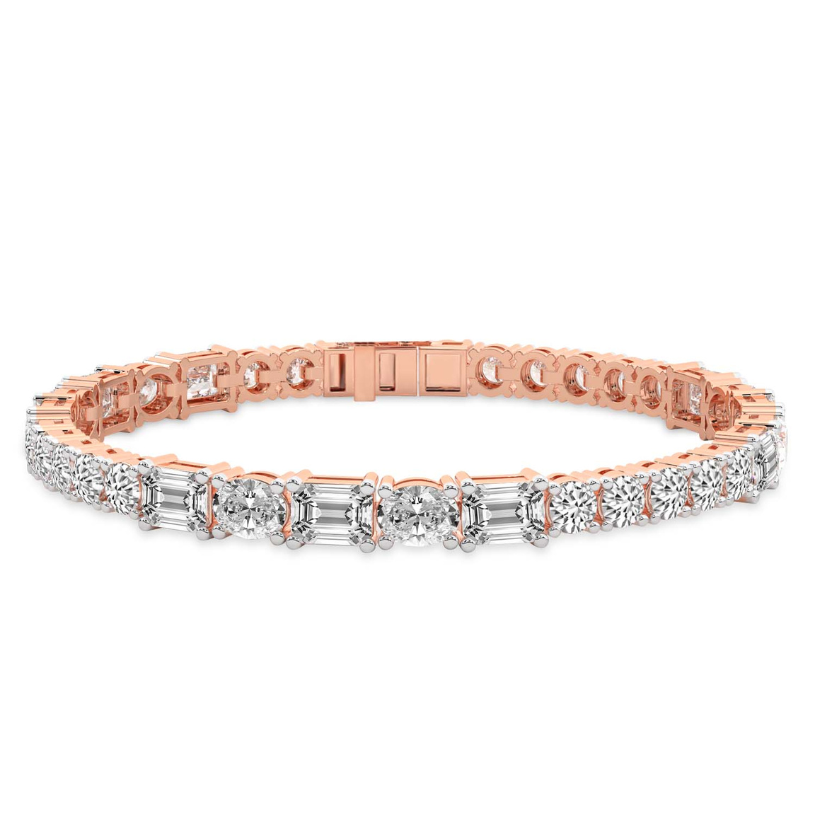 9ct Rose Gold Lois Multi-Shape Lab Diamond Tennis Bracelet (5 Ct. Tw.) front image