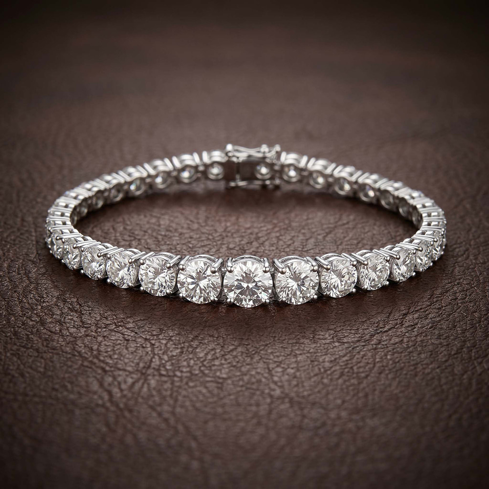 9ct Rose Gold Cecily Round Lab Diamond Tennis Bracelet (15 Ct. Tw.) color product image two