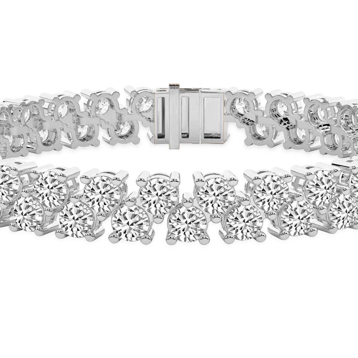 14kt White Gold Isidora Round Double Row Lab Diamond Tennis Bracelet (4 Ct. Tw.) right