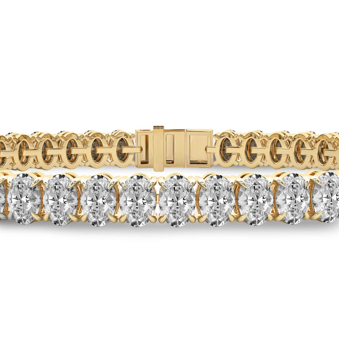 9ct Yellow Gold Everlyn Oval Lab Diamond Tennis Bracelet (4 Ct. Tw.) right